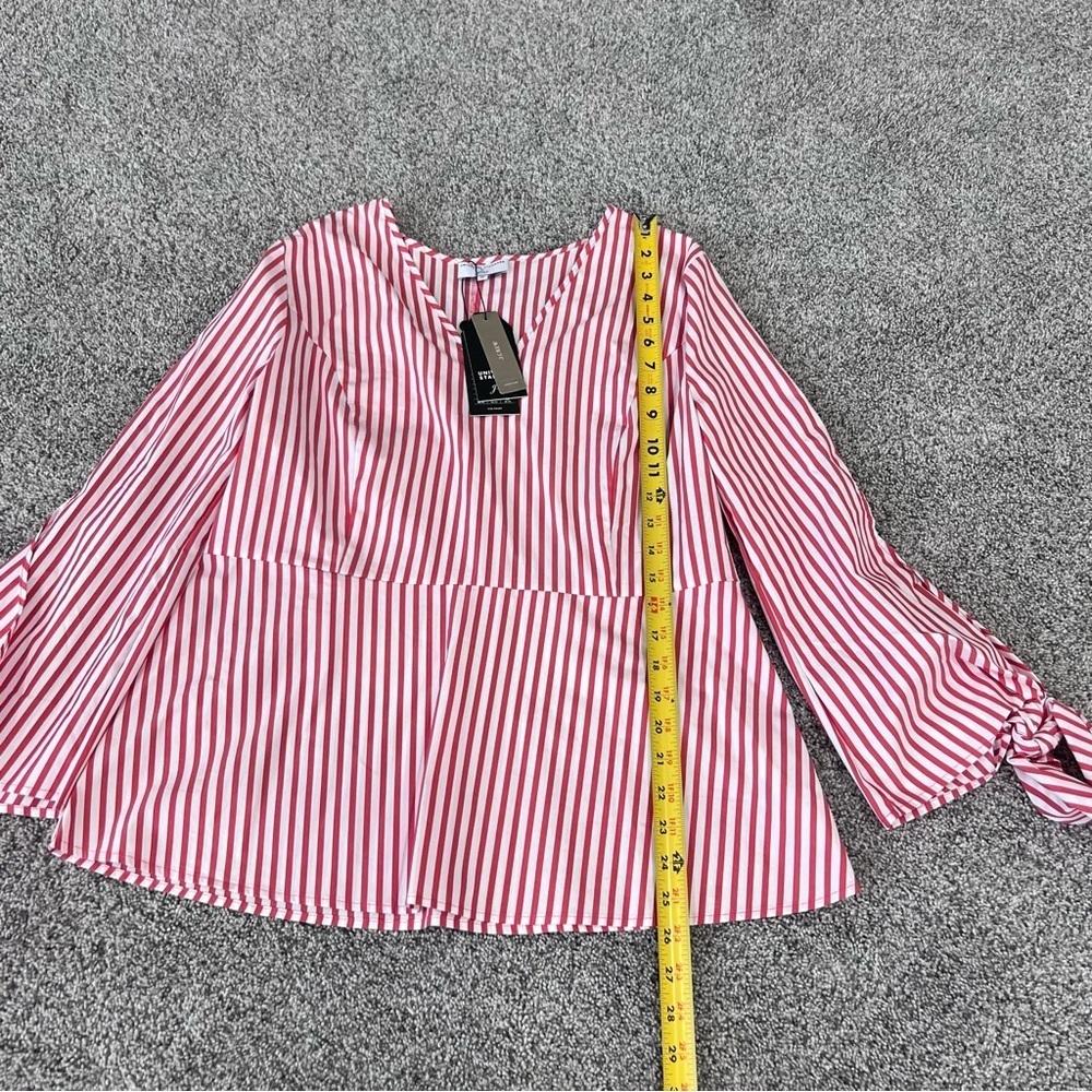 NWT J Crew Universal Standard Peplum Top Slit Sleeve Poplin Side Zip Women’s M - Picture 7 of 14